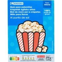 Palomitas para microondas con sal EROSKI, pack 3x90 g