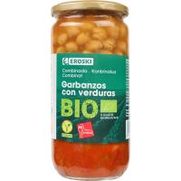 Garbanzos con verdura EROSKI BIO/ECO, frasco 700 g