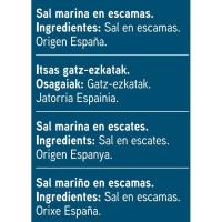 Sal marina en escamas EROSKI, caja 125 g