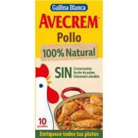 Caldo de pollo 100% natural AVECREM, 10 pastillas, caja 90 g