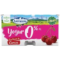 Yogur desnatado con cereza ASTURIANA, pack 4x125 g