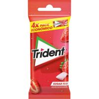 Chicle de fresa Lc TRIDENT, pack 4x14 g