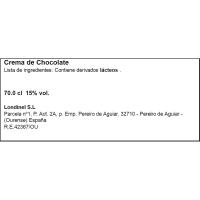 Crema de chocolate O REXIDOR, botella 70 cl