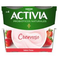 Activia cremoso sabor fresa DANONE, pack 4x115 g