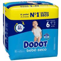 Pañal Bebé seco Jumbo 13-18 kg Talla 6 DODOT, paquete 56 uds