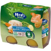 Potito de cazuela de merluza a la marinera HERO,pack 2x190 g