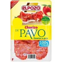 Chorizo de pavo ELPOZO, bandeja 80 g