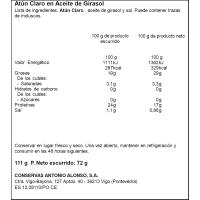 Atún claro en aceite vegetal PALACIO de ORIENTE, lata 111 g