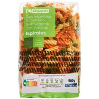 Espirales con vegetales EROSKI, paquete 500 g