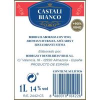 Vermout Blanco CASTALI, botella 1 litro