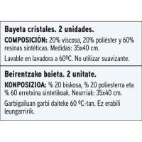 Bayeta limpia cristales 35x40 EROSKI basic, pack 2 unid.