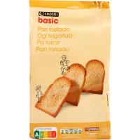 Pan tostado EROSKI basic, 30 rebanadas, paquete 270 g