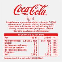 Refresco de cola light COCA COLA, botella 2 litros