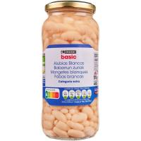 Alubia blanca cocida EROSKI BASIC, frasco 400 g