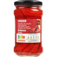 Pimiento de piquillo entero EROSKI, frasco 225 g 