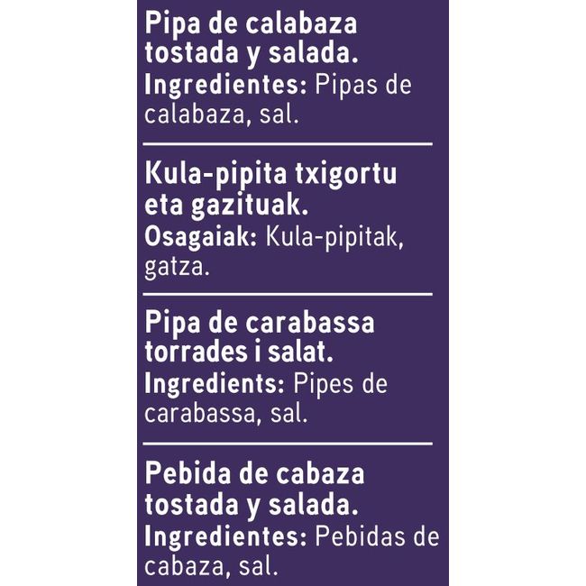 Pipas de calabaza tostadas EROSKI, bolsa 200 g