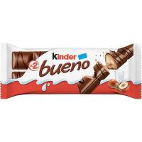 Barrita de chocolate KINDER BUENO, 1 ud, 43 g