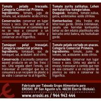 Tomate natural troceado EROSKI, lata 390 g