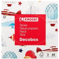 Pañuelo facial cubo deco EROSKI, caja 60 uds.