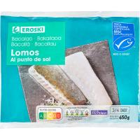 Lomos de bacalao EROSKI, bolsa 450 g