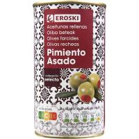 Aceitunas rellenas de pimiento EROSKI, lata 150 g