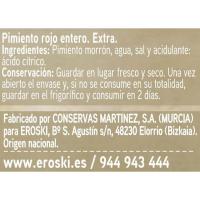 Pimiento rojo entero EROSKI, frasco 190 g