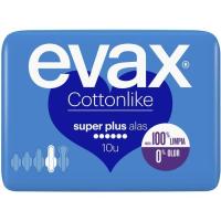 Compresa  super plus con alas EVAX Cottonlike, paquete 10 unid.