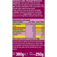 Salchichas Bockwurst EROSKI, 5 ud, frasco 250 g