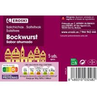 Salchichas Bockwurst EROSKI, 5 ud, frasco 250 g