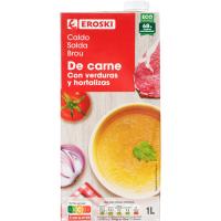 Caldo de carne EROSKI, brik 1 litro